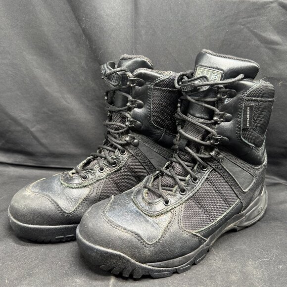 Vintage 5.11 Men's Police Tactical Waterproof Boots Size 8.5 Leather Black - Picture 1 of 8